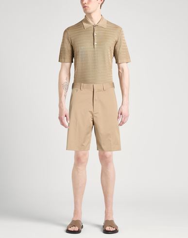 Man Shorts & Bermuda Shorts Sand Size 36 Cotton, Elastane