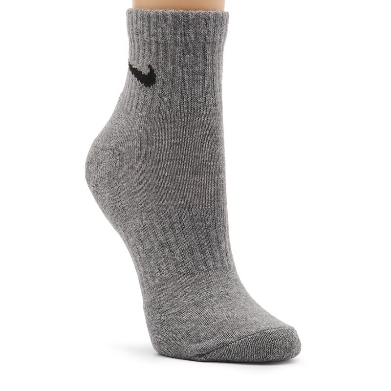 6 Pack Medium Everyday Cushioned Ankle Socks (White/Grey/Black)