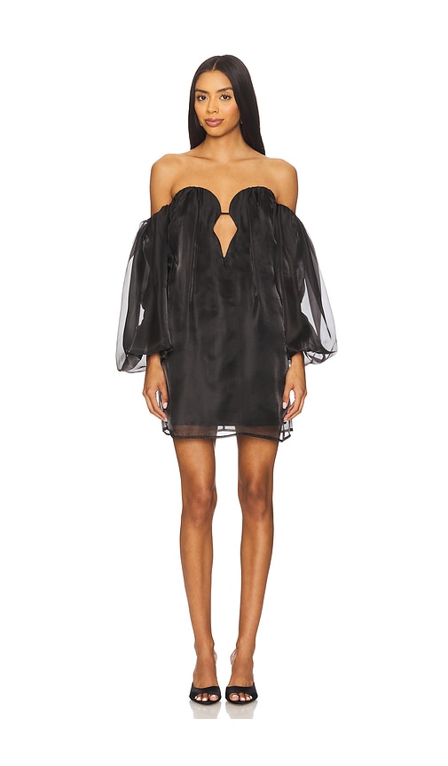 Bardot Freda Volume Mini Dress in Black. Größe 8. Also in 10, 12, 2