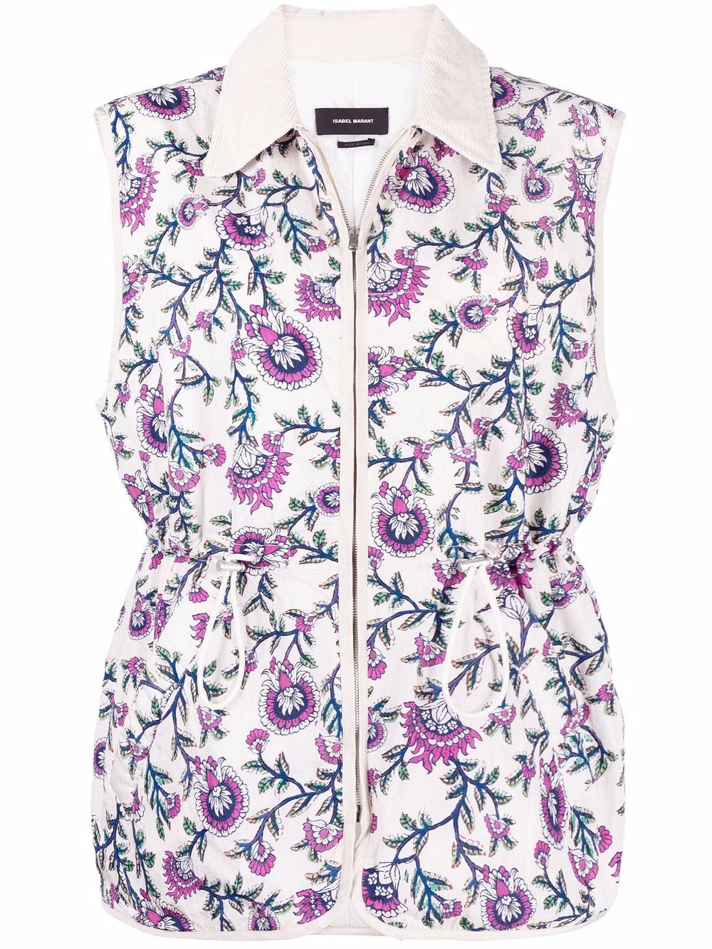 Floral-print gilet - Neutrals