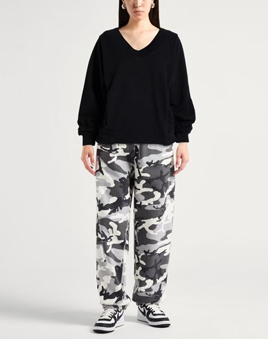 Woman Sweatshirt Black Size S Cotton, Elastomultiester
