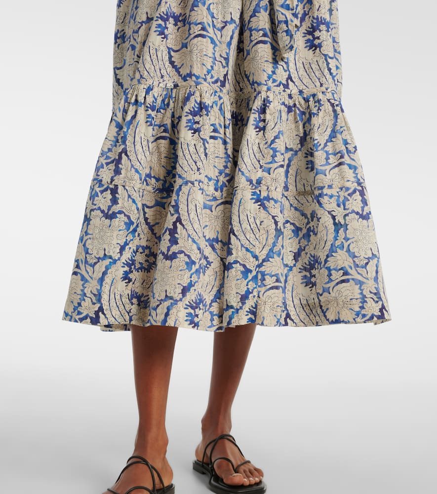 Seraphina printed cotton-blend midi dress