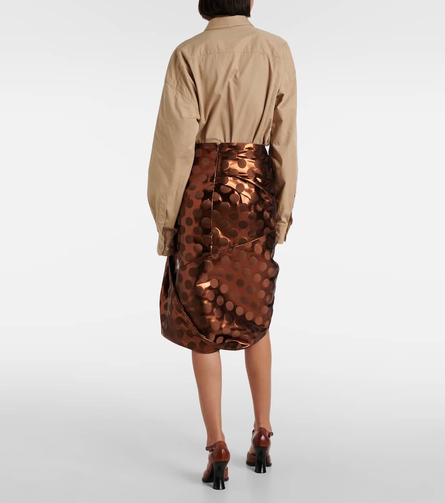 Lamé midi skirt