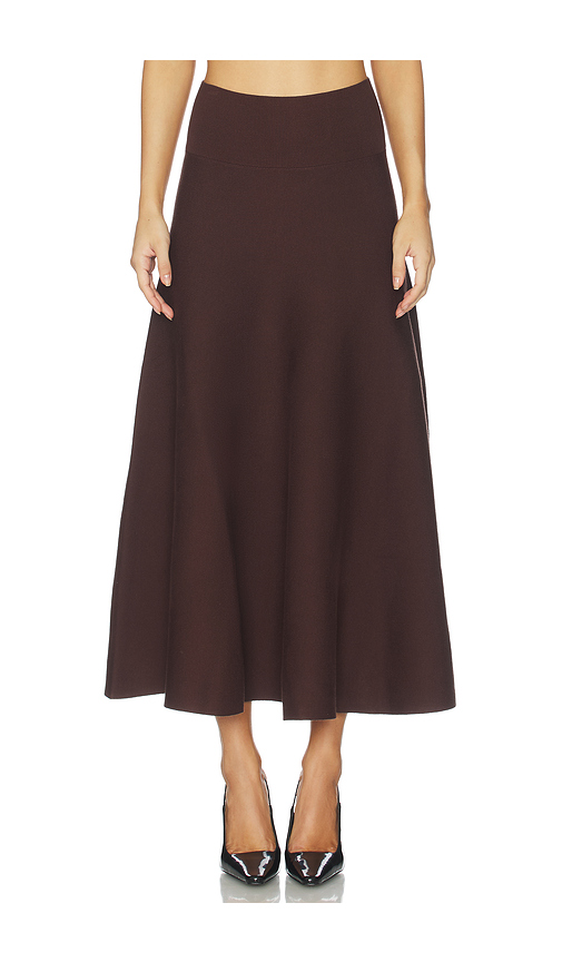 Line & Dot Kingston Knit Sweater Skirt in Brown. L. Also in