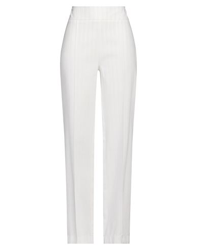 Woman Pants White Size 10 Viscose, Cotton, Polyester