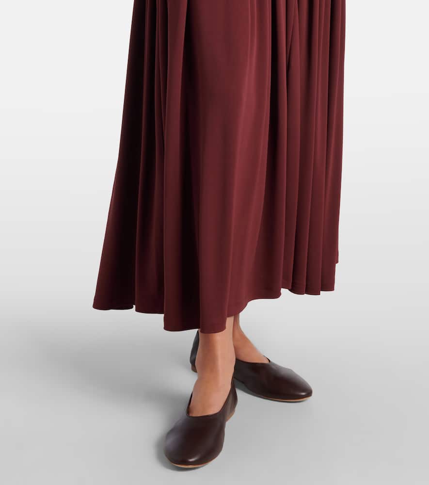 Gathered jersey maxi skirt