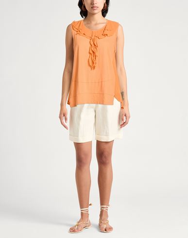 Use Woman Top Orange Size L Cotton, Linen, Viscose