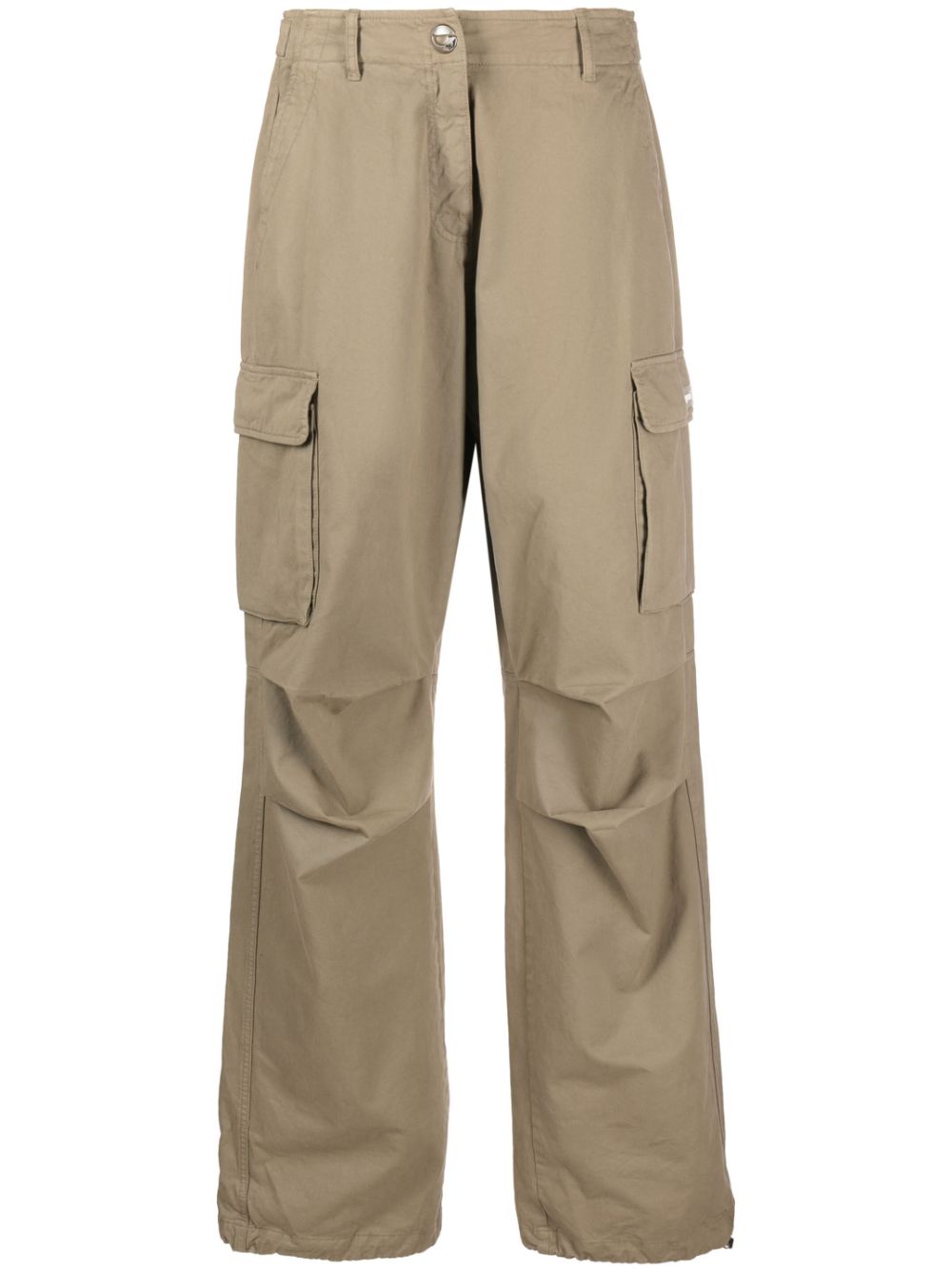 Wide-leg cargo trousers - Green
