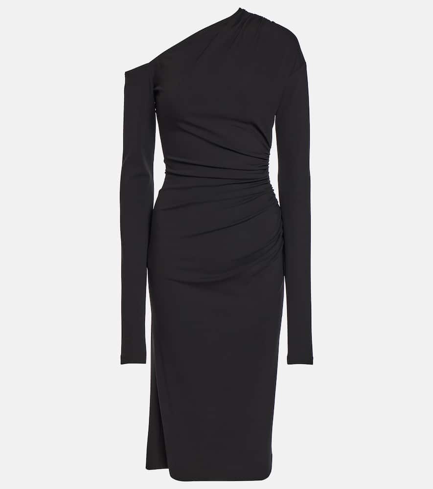 Draped jersey midi dress