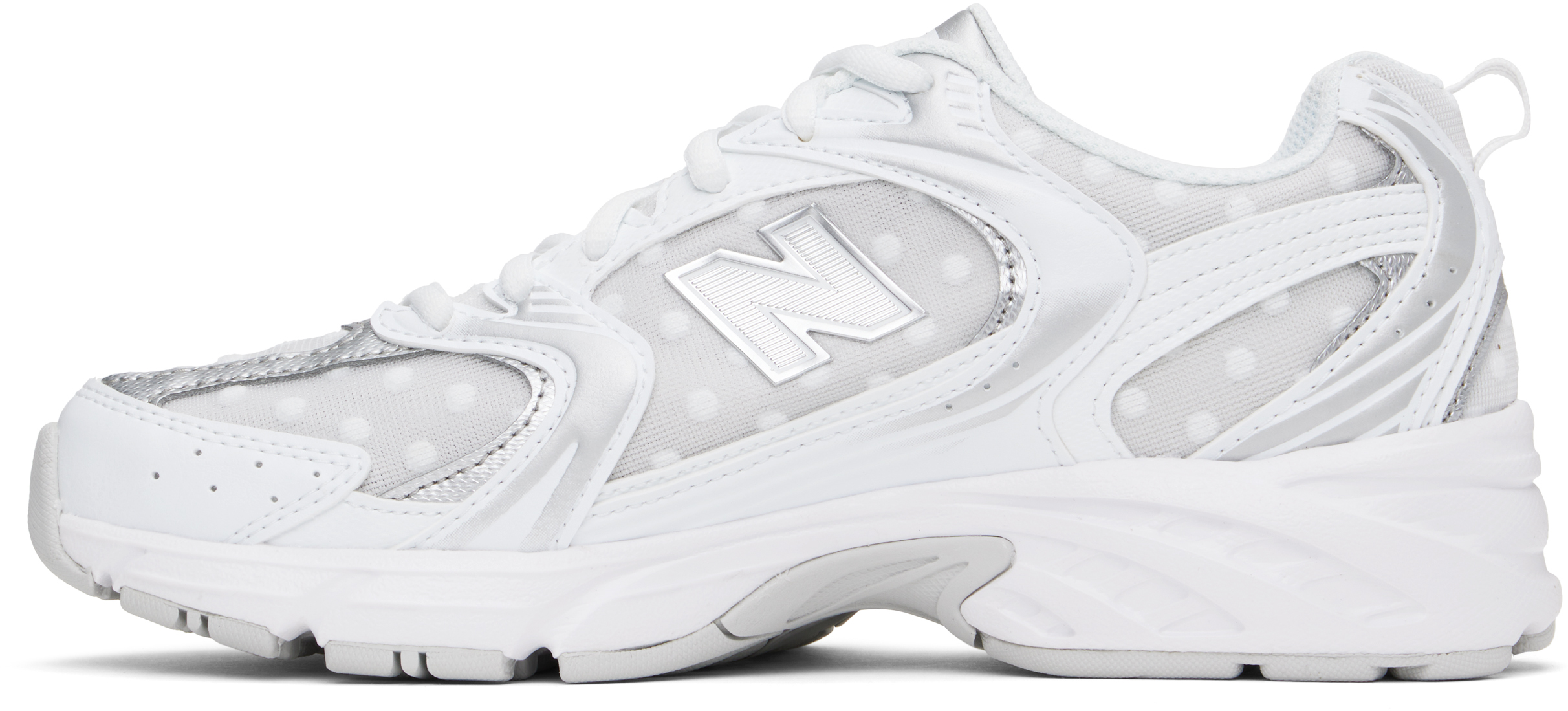 New Balance Silver & White 530 Sneakers