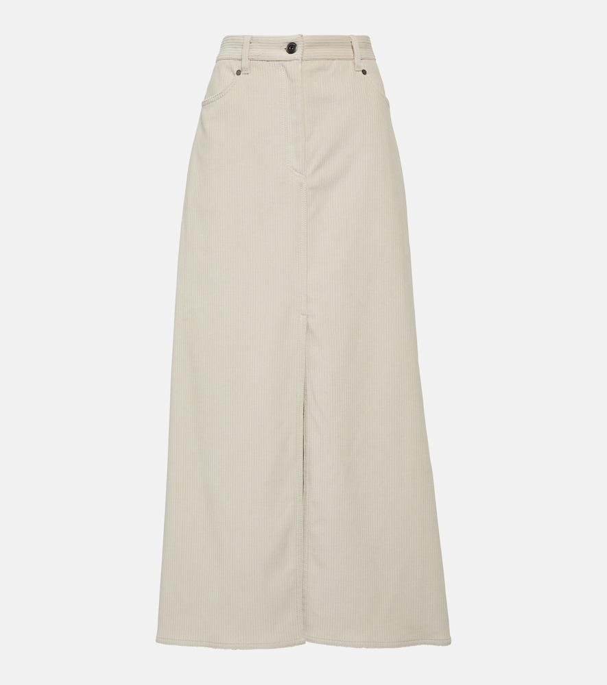 Cotton corduroy maxi skirt