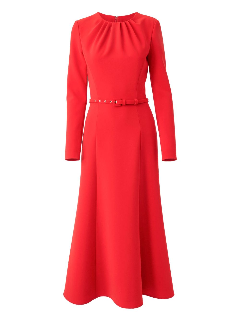Belted midi dress - Red