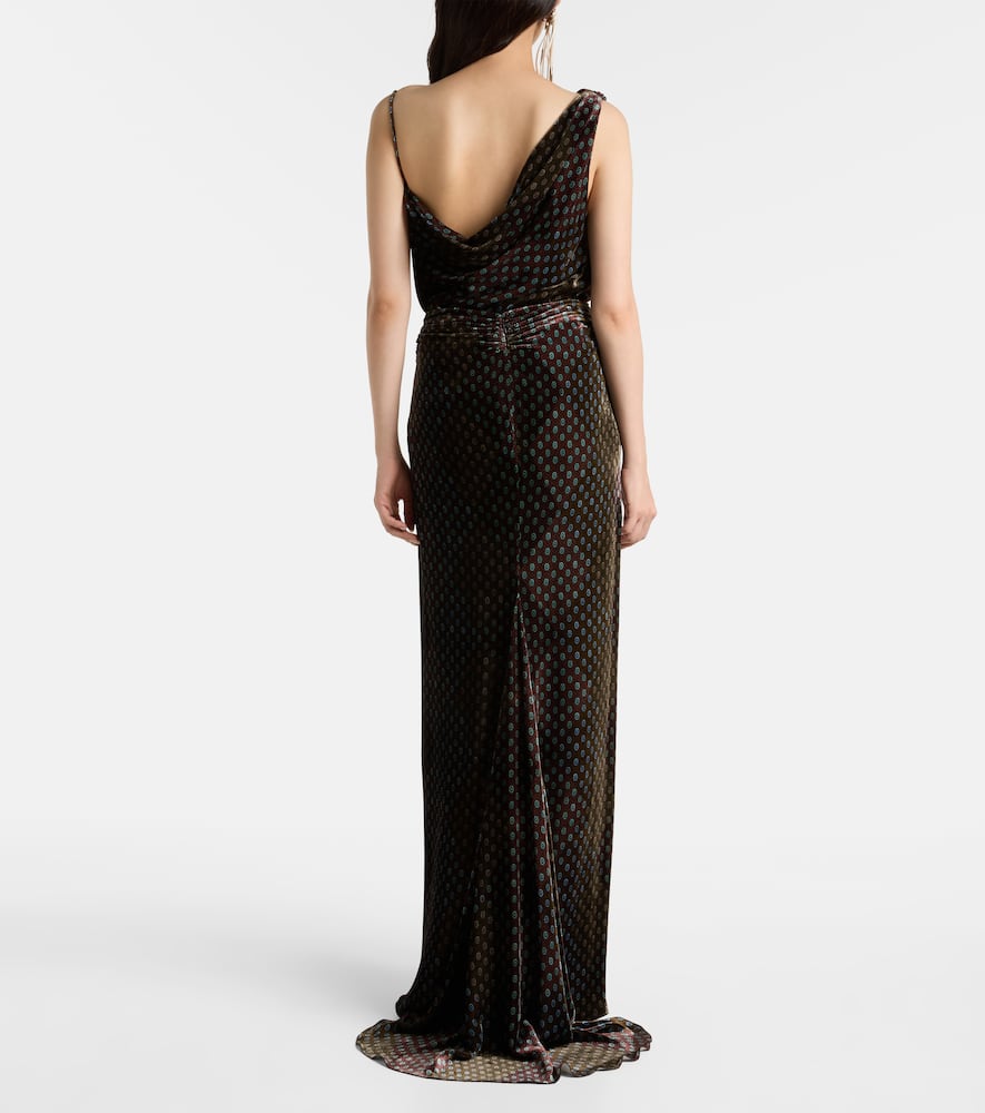 Printed satin maxi skirt