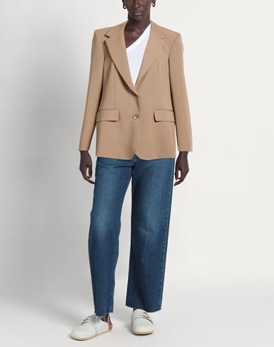 Woman Blazer Light brown Size 10 Polyester, Viscose, Elastane