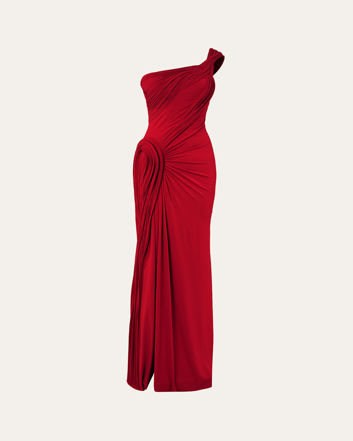 Nova Sculpted One-Shoulder Trumpet Gown