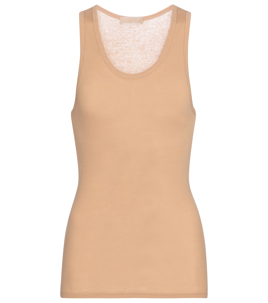 Ribbed-knit cotton tank top