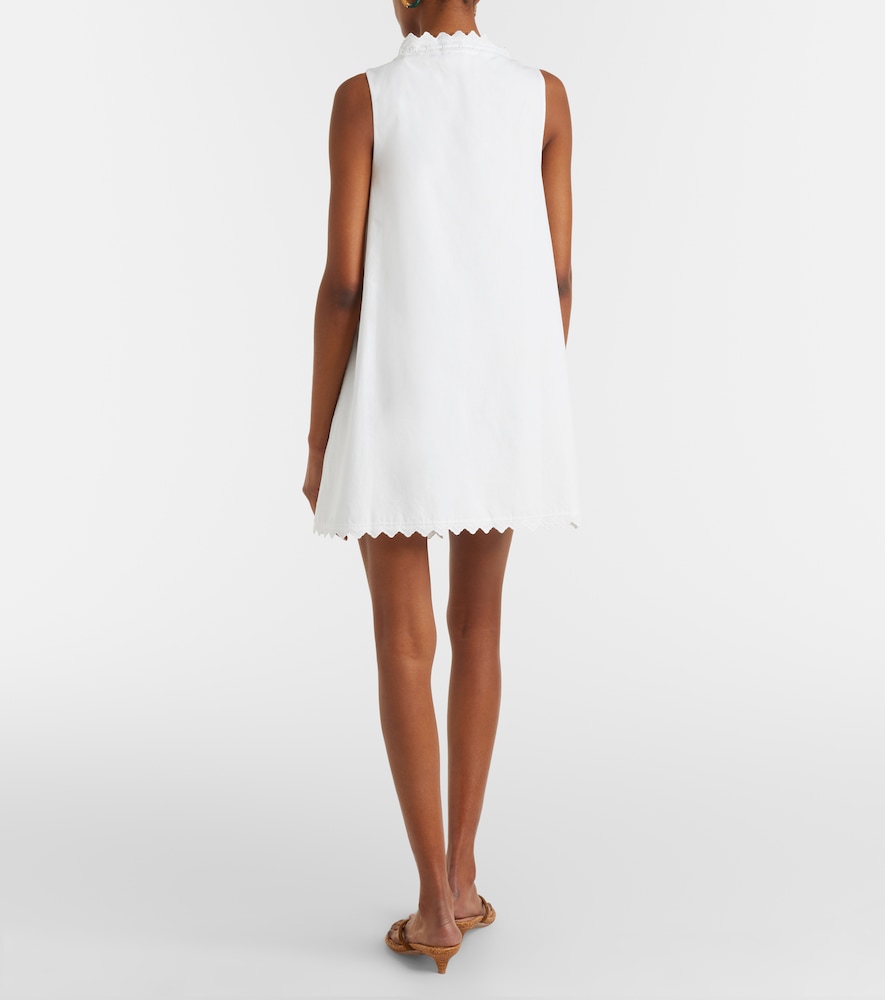 Scalloped cotton poplin shirt dress