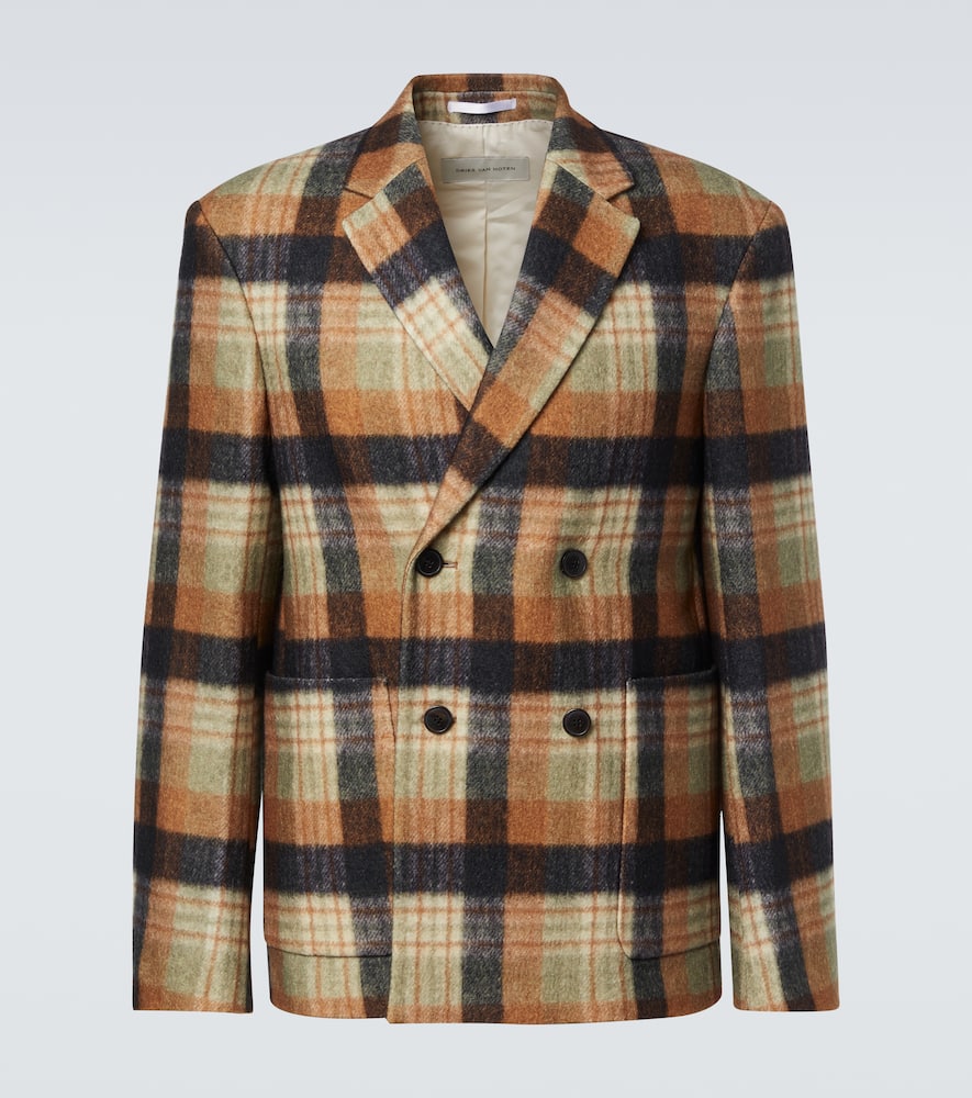 Checked wool blazer