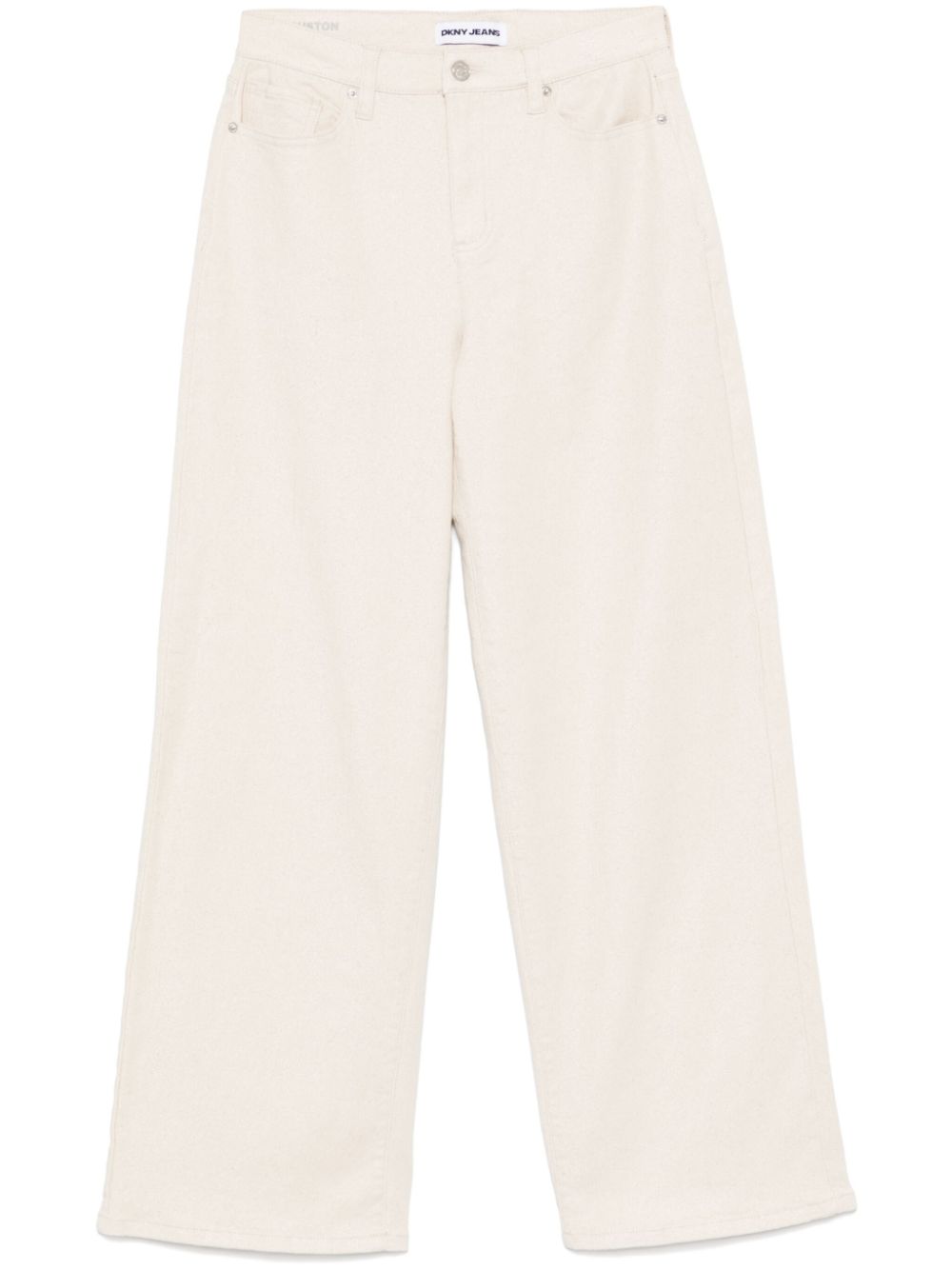 High-rise metallic-coating jeans - Neutrals