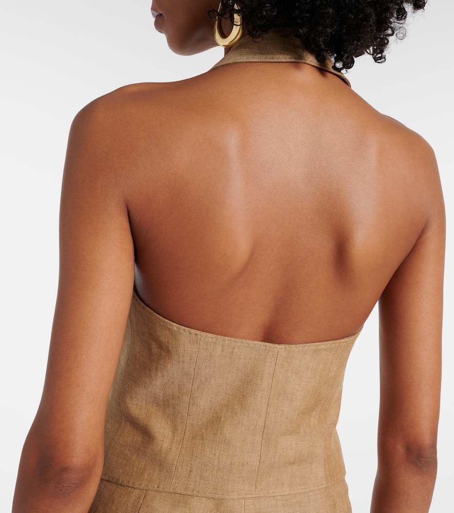 Sauro open-back linen vest
