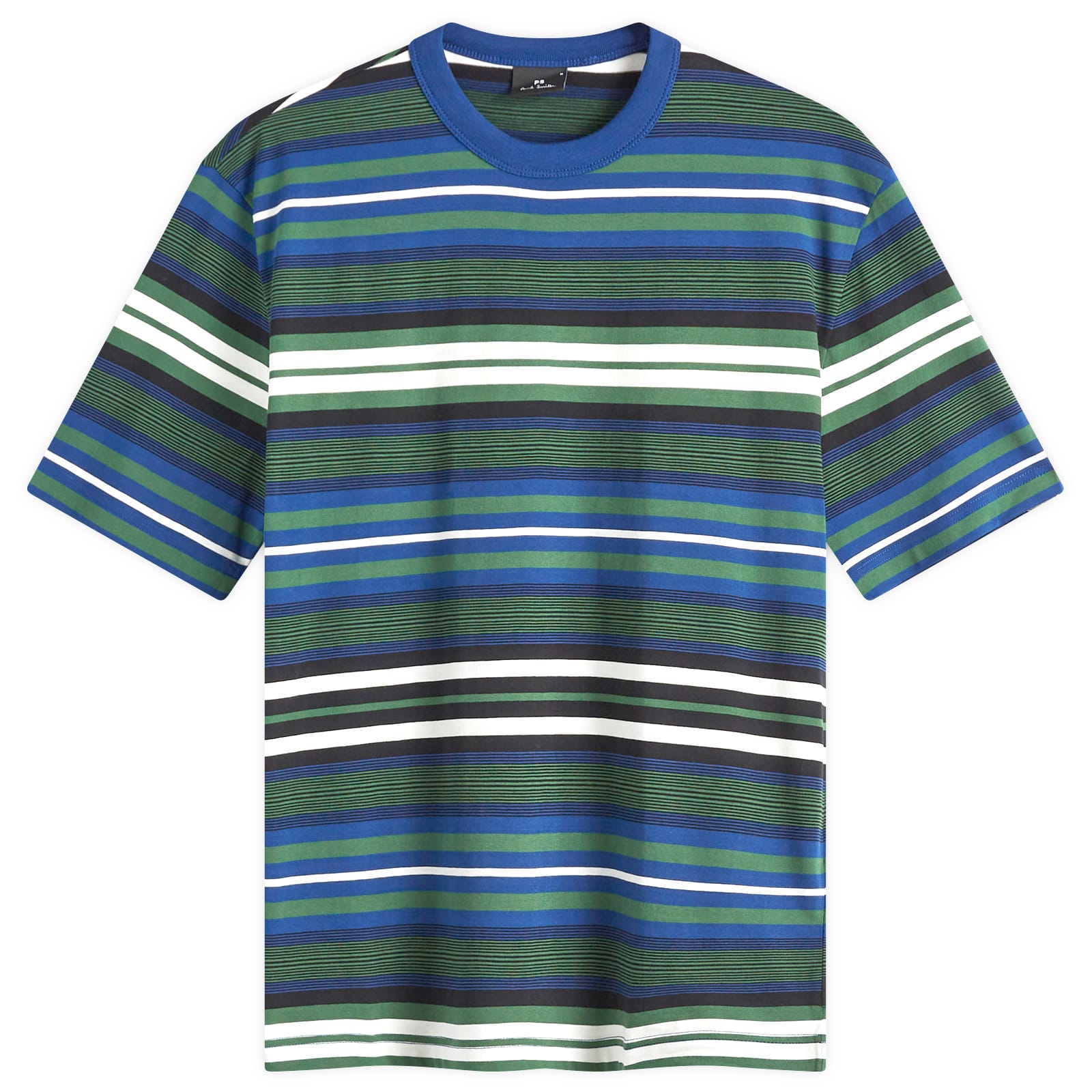 폴스미스 Men's Multi Stripe T-Shirt in Blue M2R-220X-P22271-45