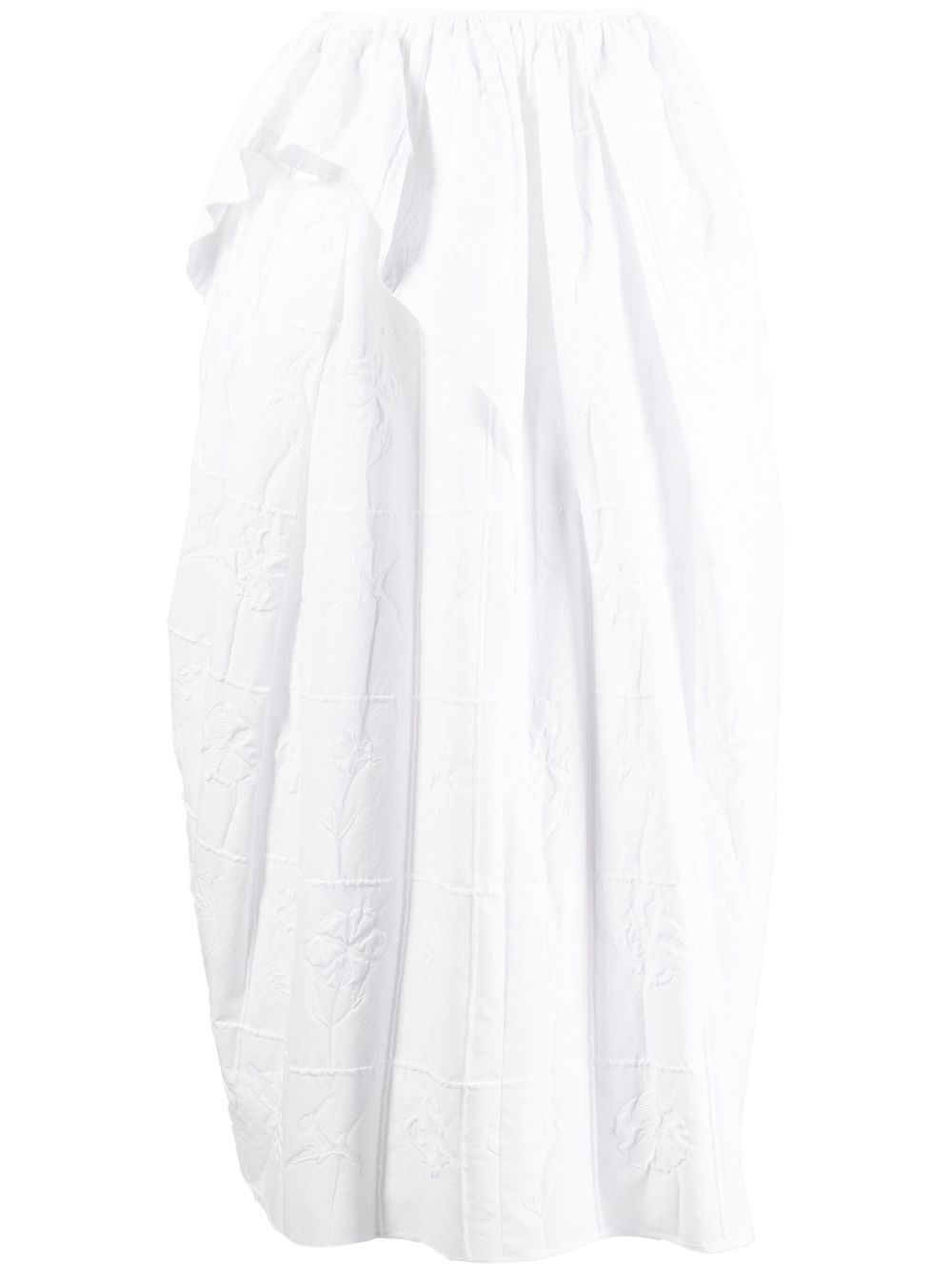 Dalita asymmetric midi skirt - White