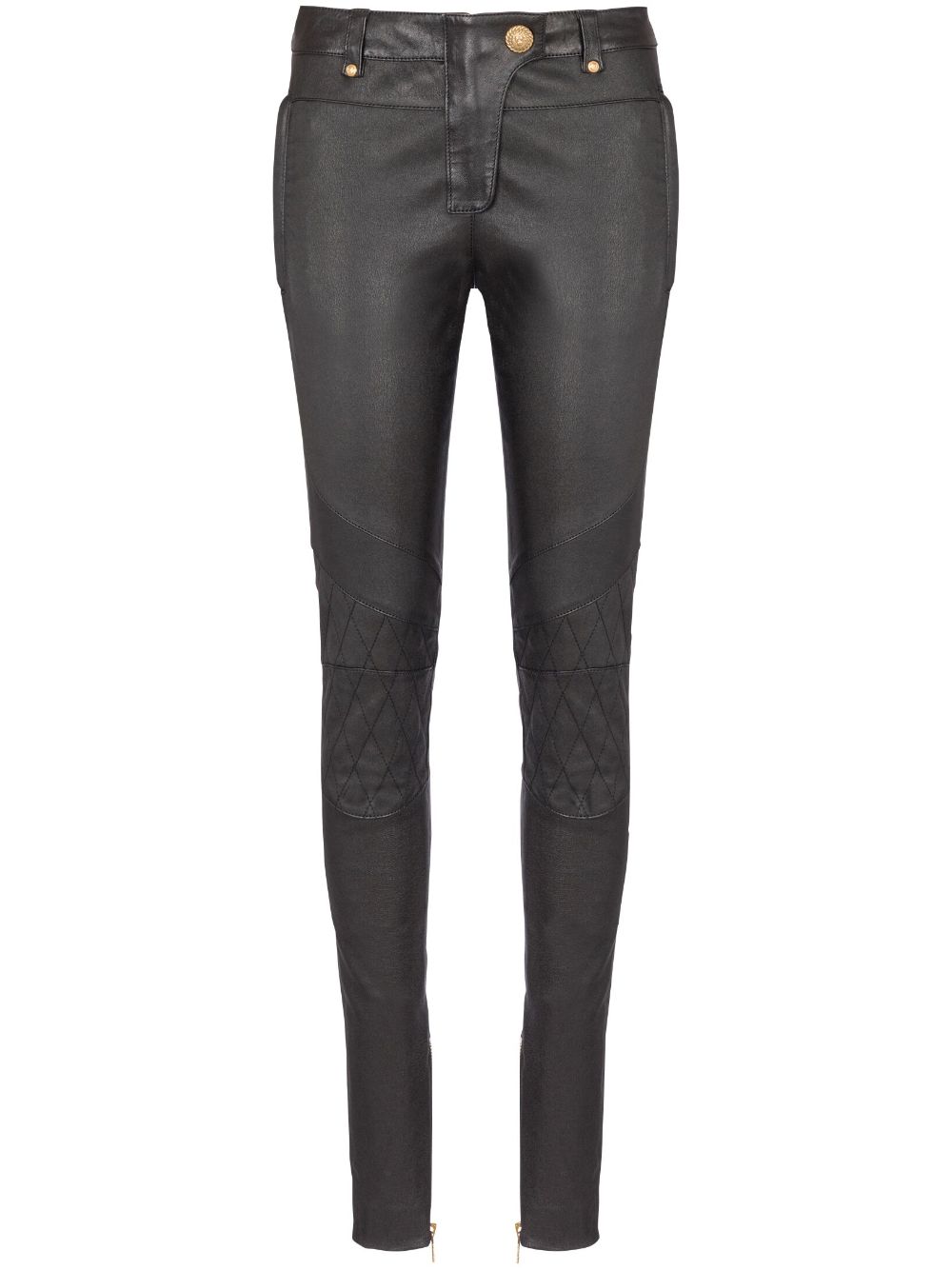 Skinny-cut leather trousers - Black
