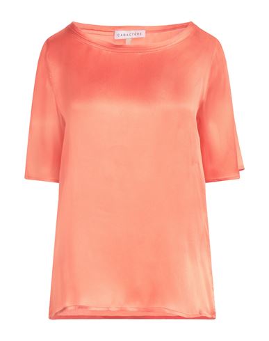 Caractère Èssential Woman Top Orange Size 4 Acetate, Silk