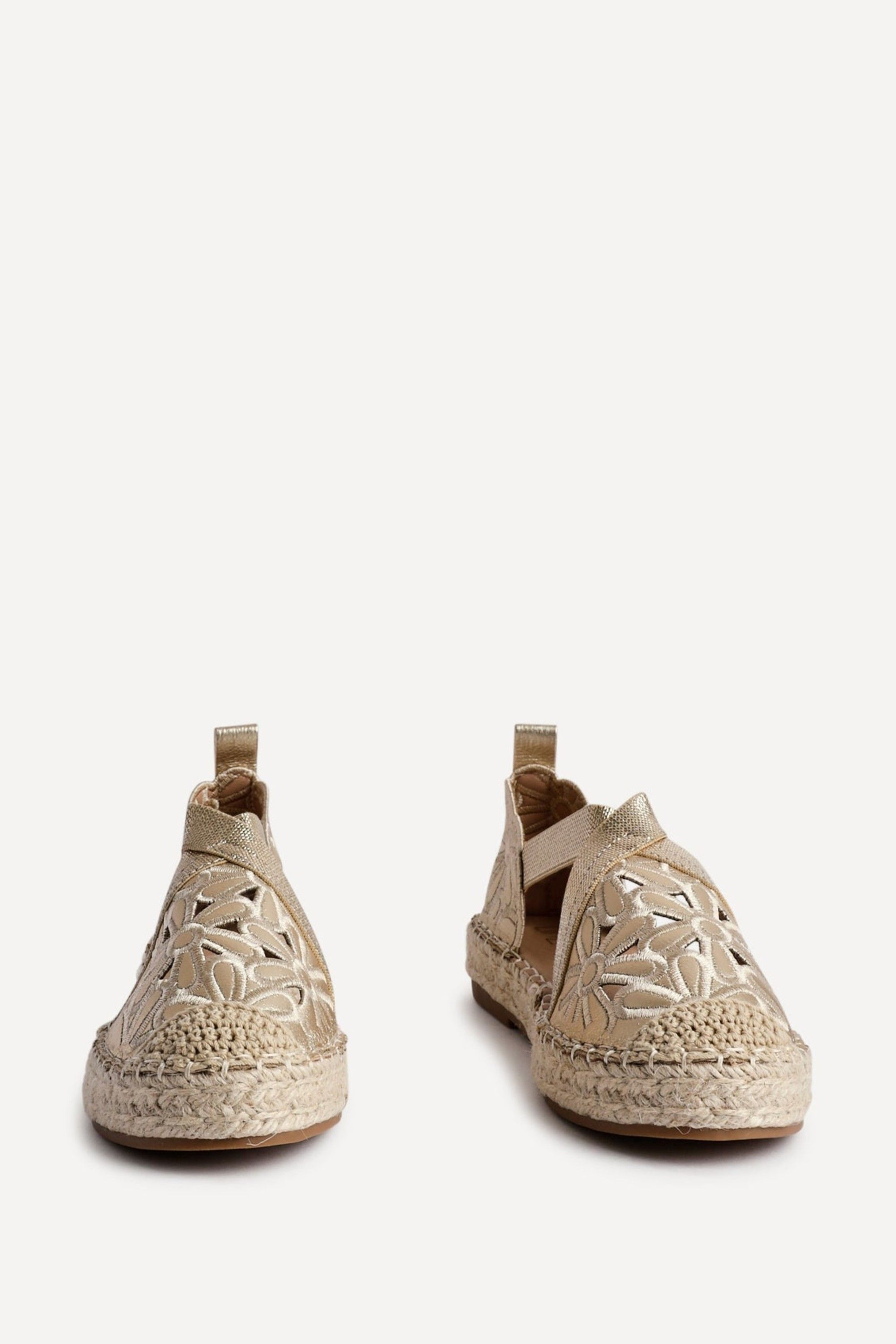 Linzi Jillian Gold Faux Leather Espadrille Sanda