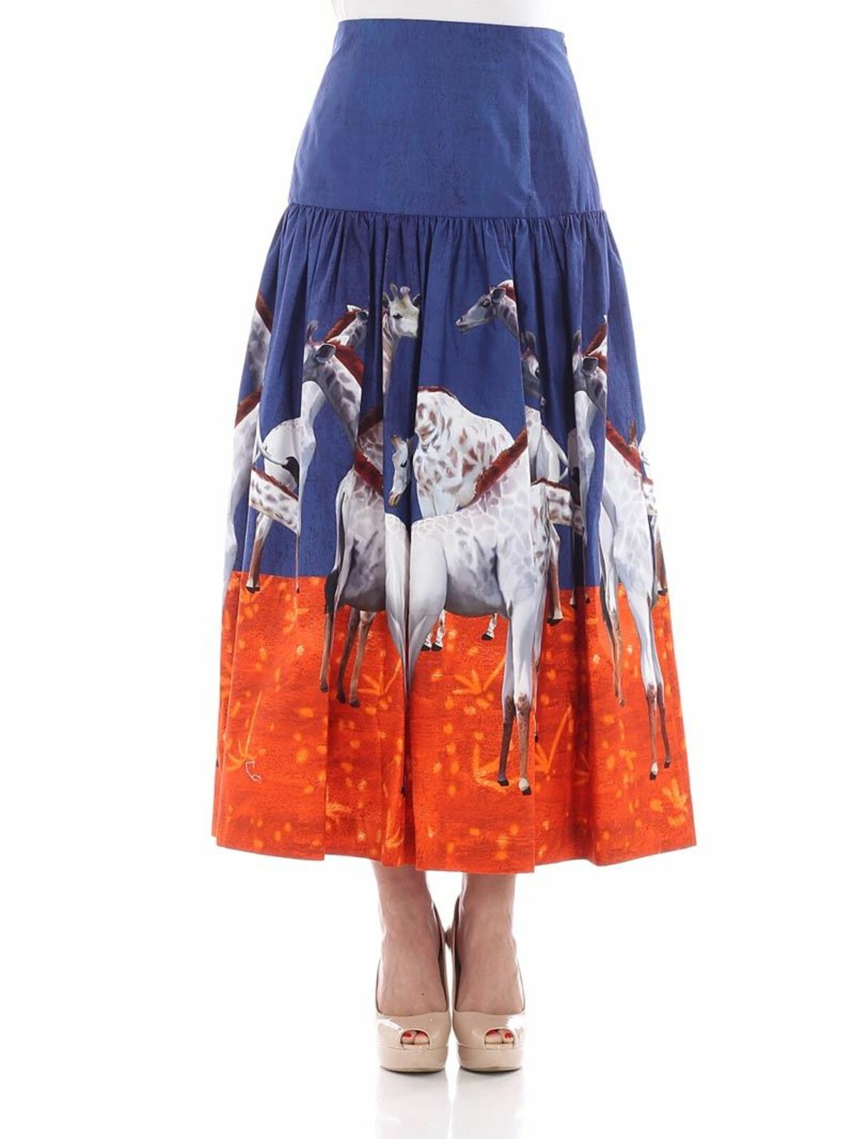 Blue flared skirt