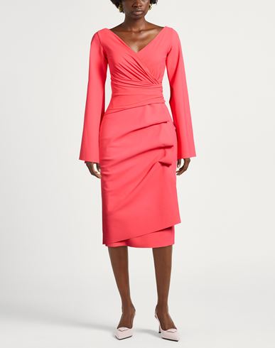 Woman Midi dress Coral Size 4 Polyamide, Elastane