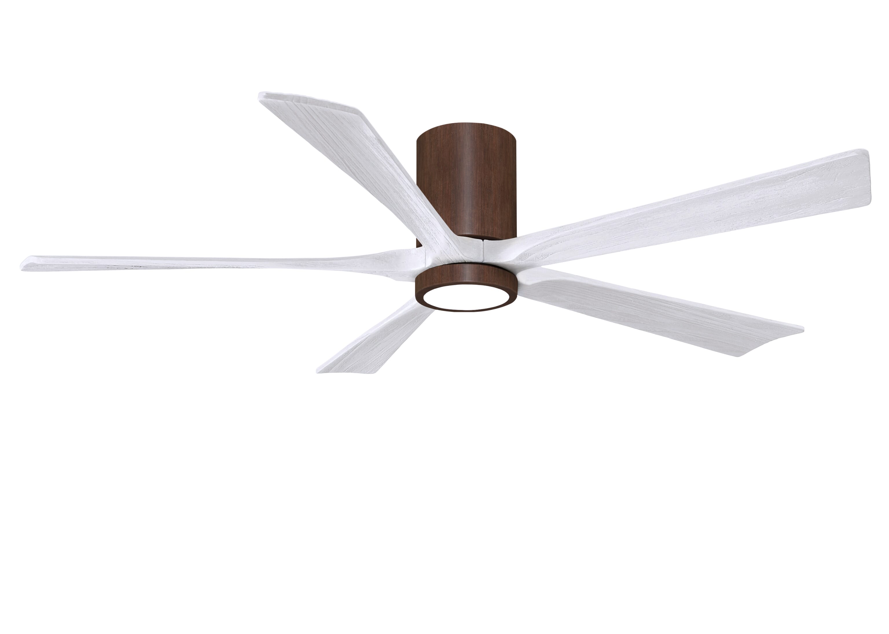 Irene 6-Speed " Ceiling Fan w/ Integrated Light Kit in Walnut Tone with Matte White blade