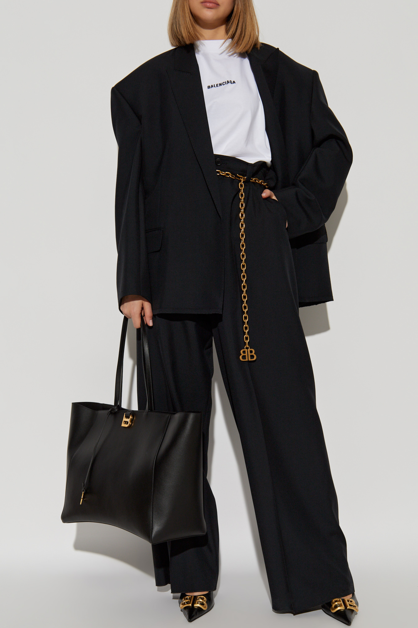 Trousers With Wool Finish, Women's, Black