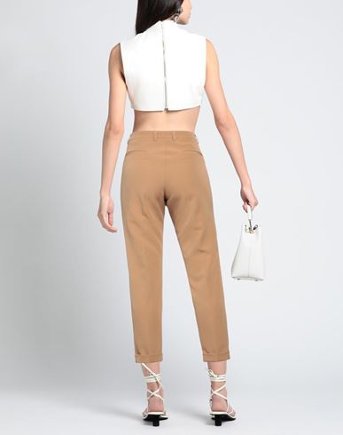 Woman Pants Camel Size 2 Polyester, Elastane