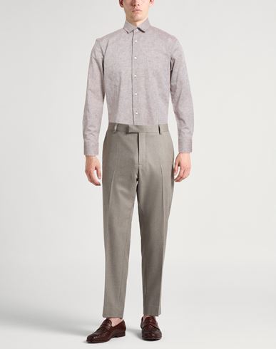 Man Shirt Taupe Size 15 ½ Linen, Cotton