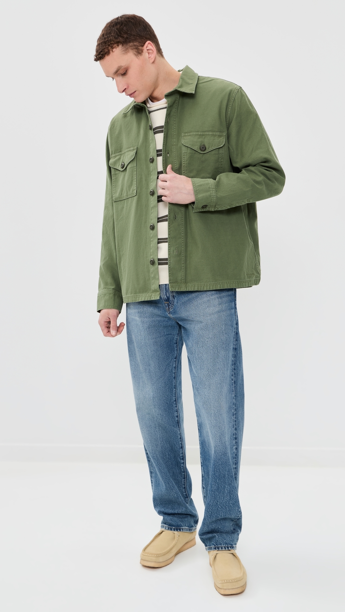 Field Shirt Jacket Washed Fatigue Green