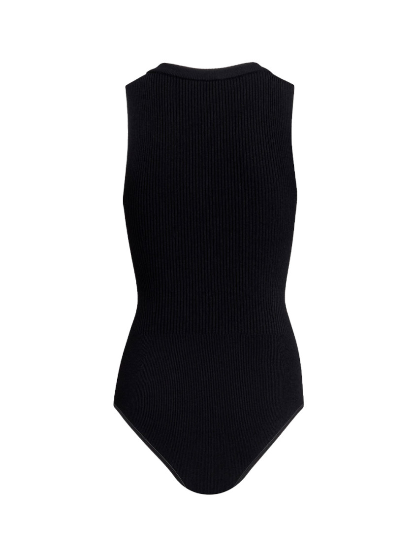 Black Sleeveless Bodysuit