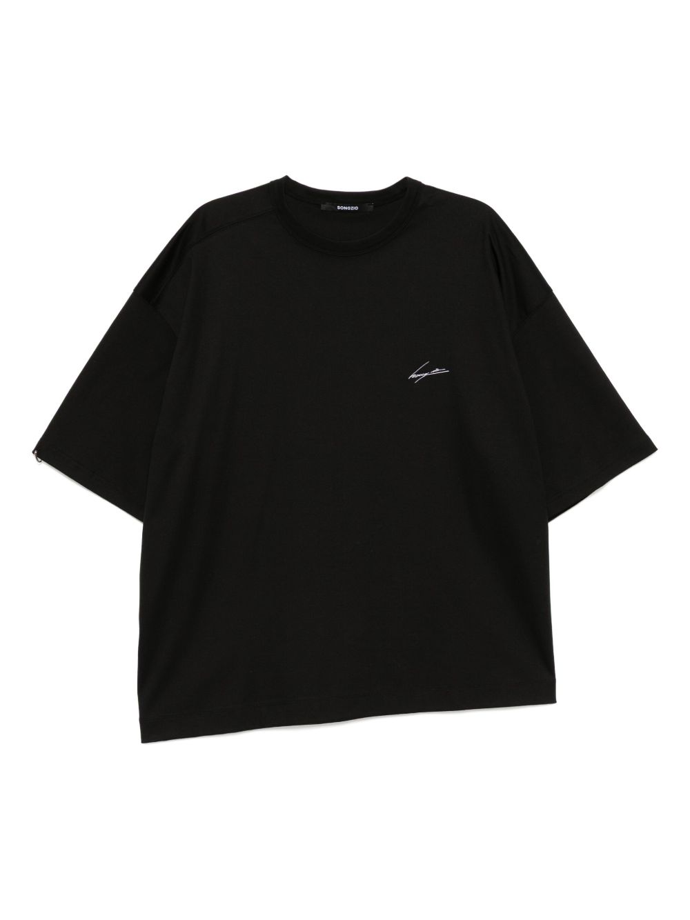 SONGZIO asymmetric cut autograph T-shirt - Black