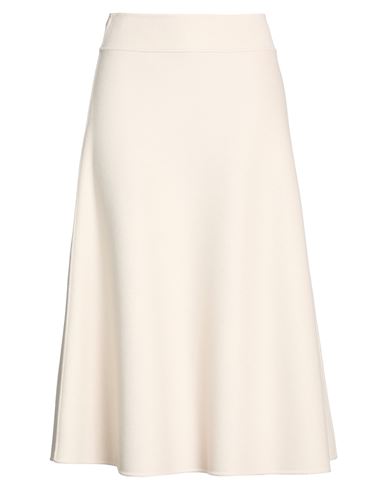 Woman Midi skirt Cream Size 6 Virgin Wool