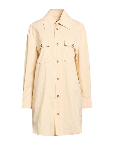 Woman Shirt Beige Size L Cotton, Elastane