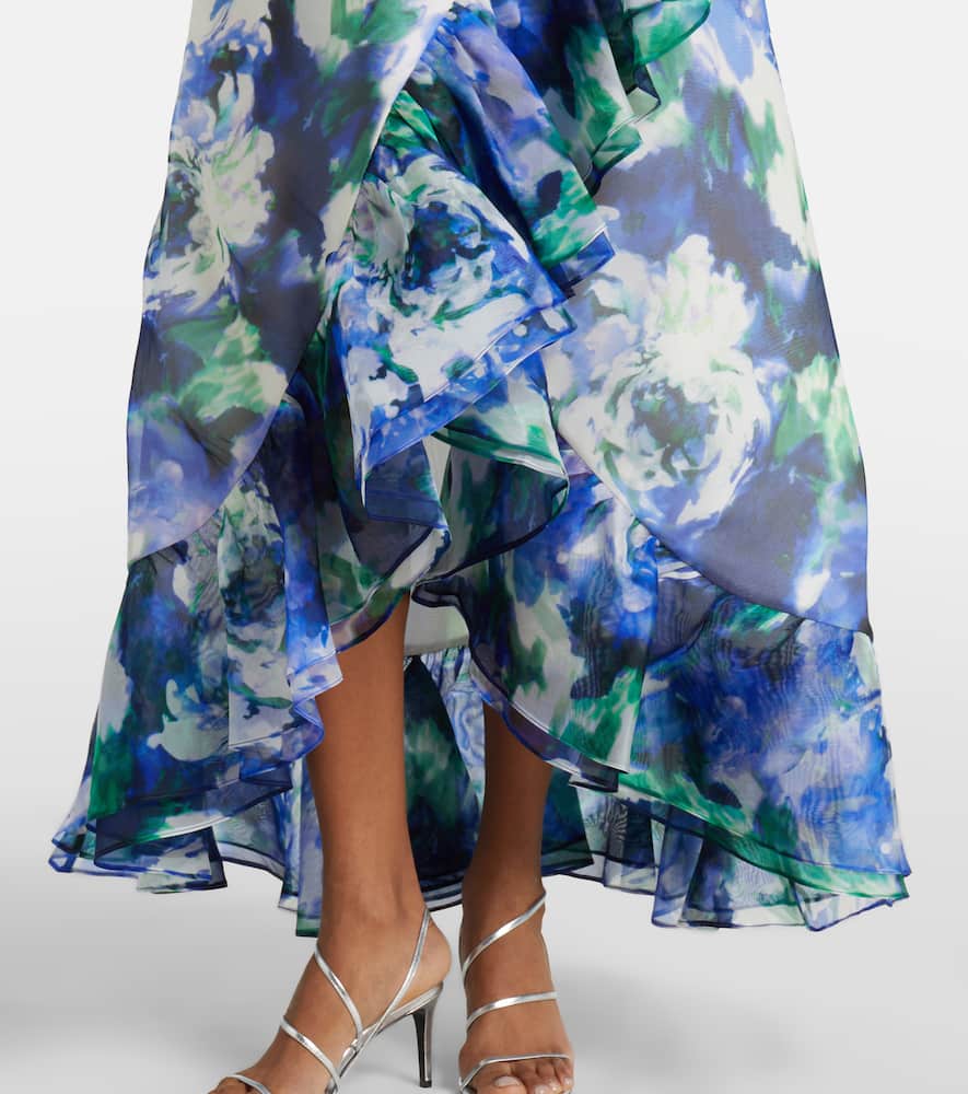 Carmea floral silk organza maxi dress