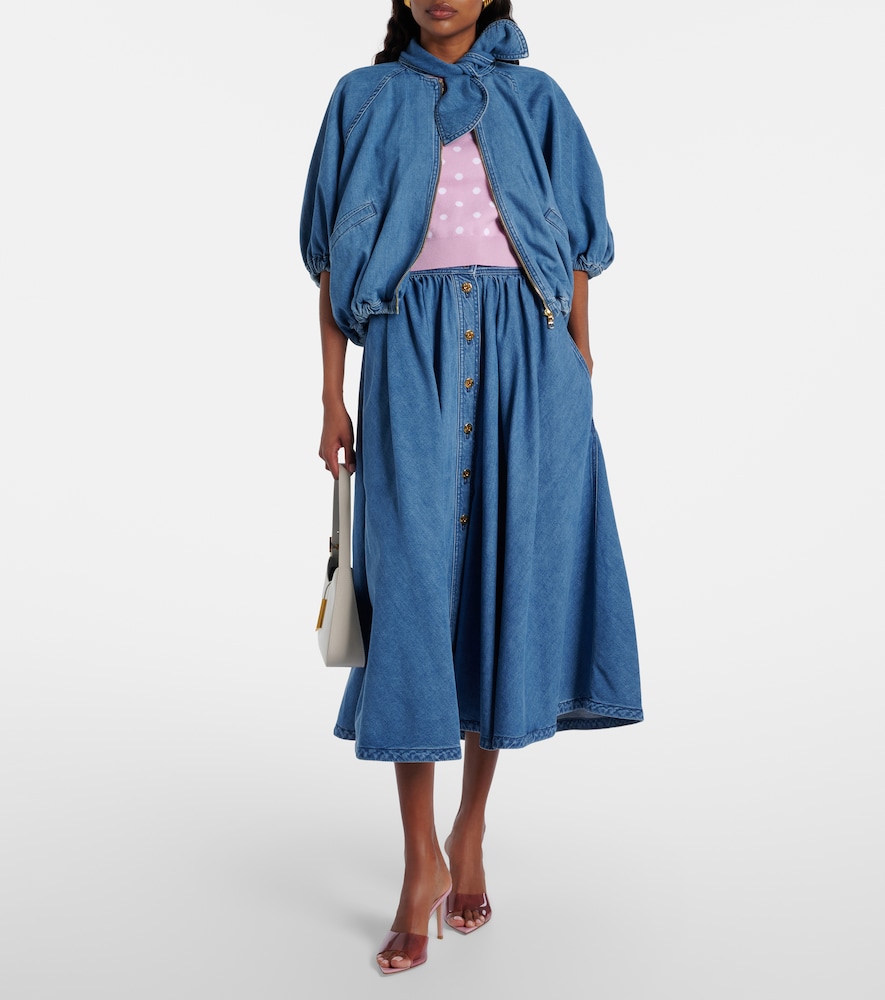Denim midi skirt