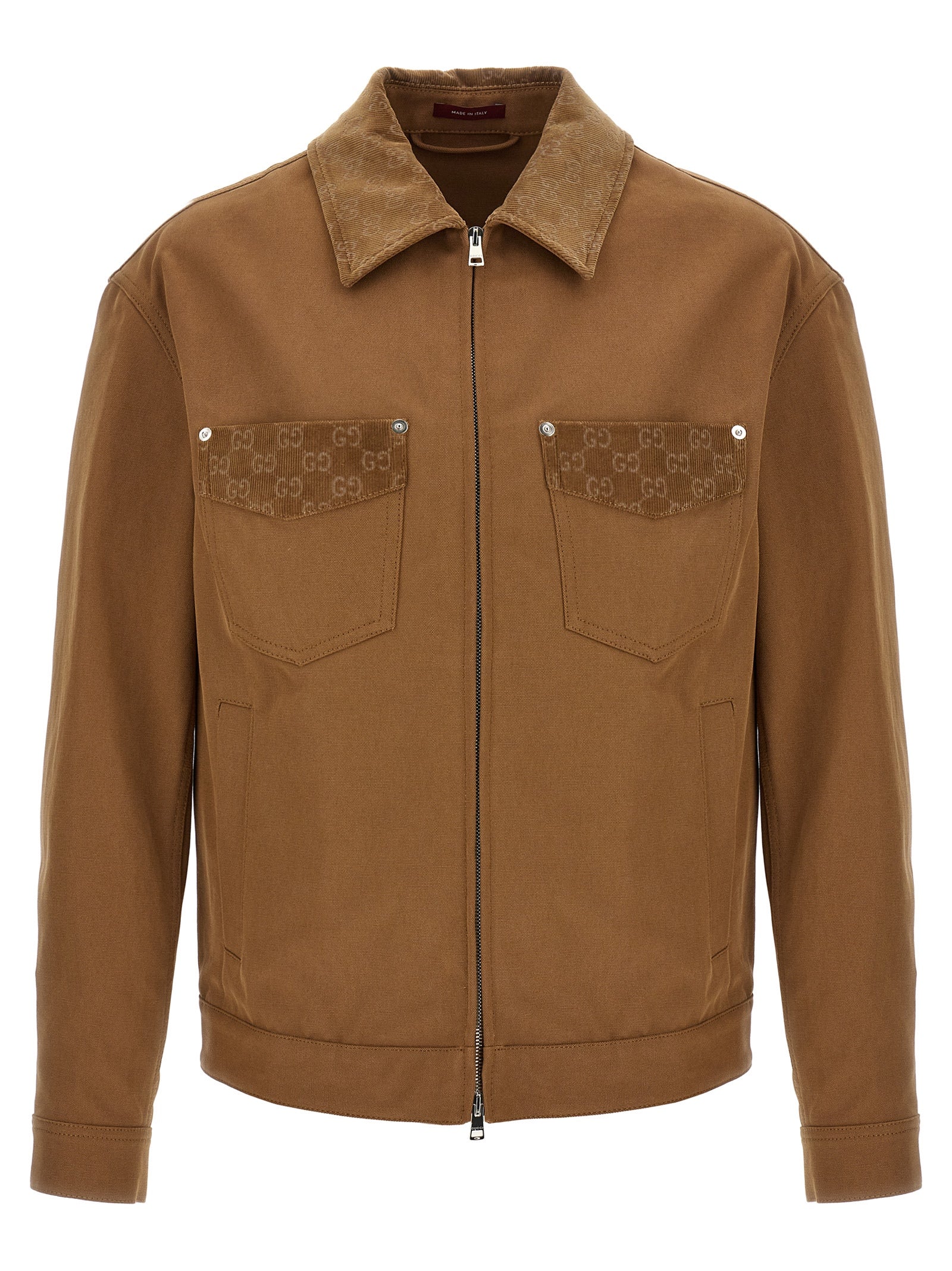 Canvas with GG Corduroy Jacket — Brown