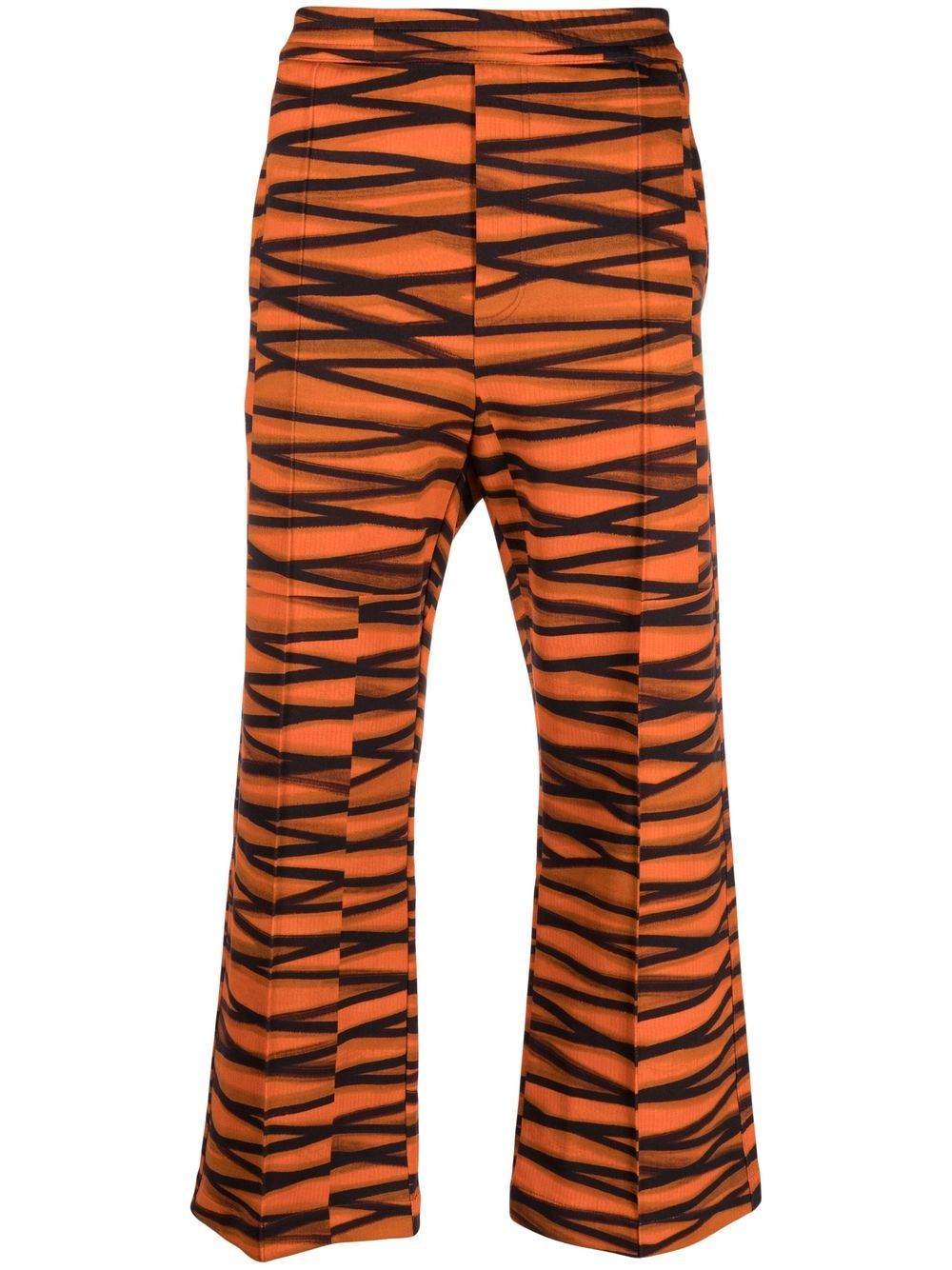 Wide-leg geometric-print trousers - Orange