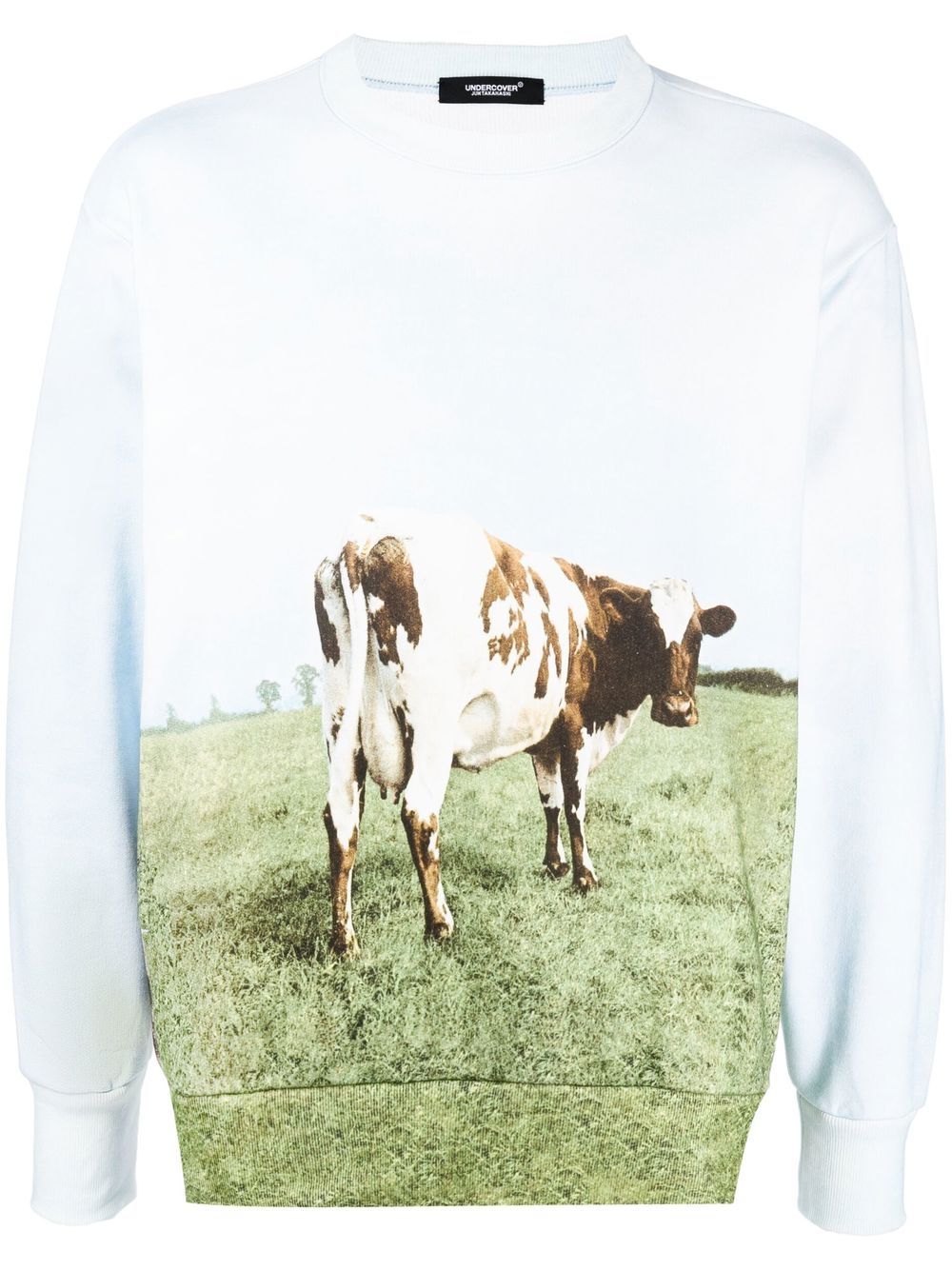 Photograph-print cotton sweatshirt - Blue