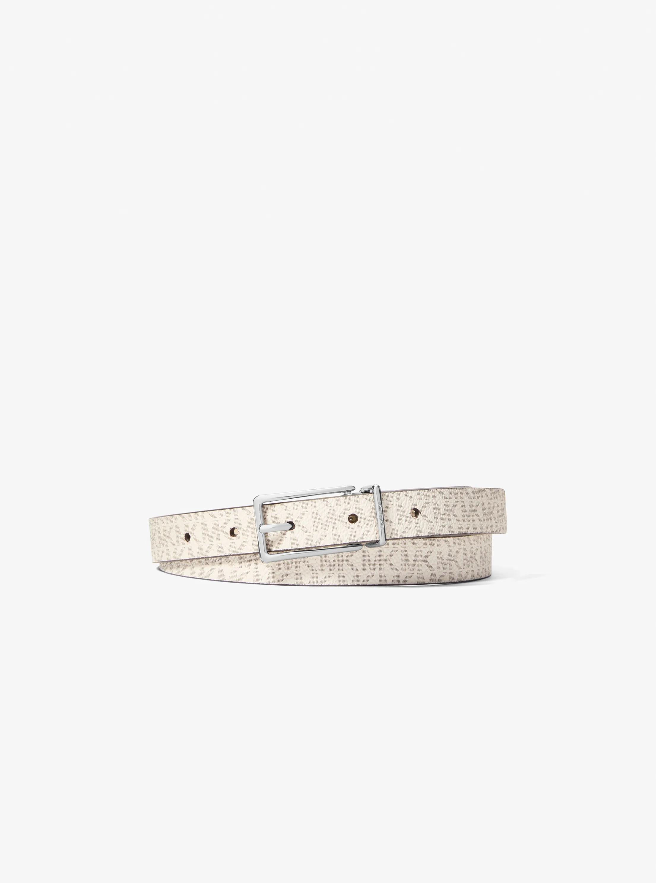 Michael Kors Reversible Signature Logo and Leather Belt in Natural - size M by