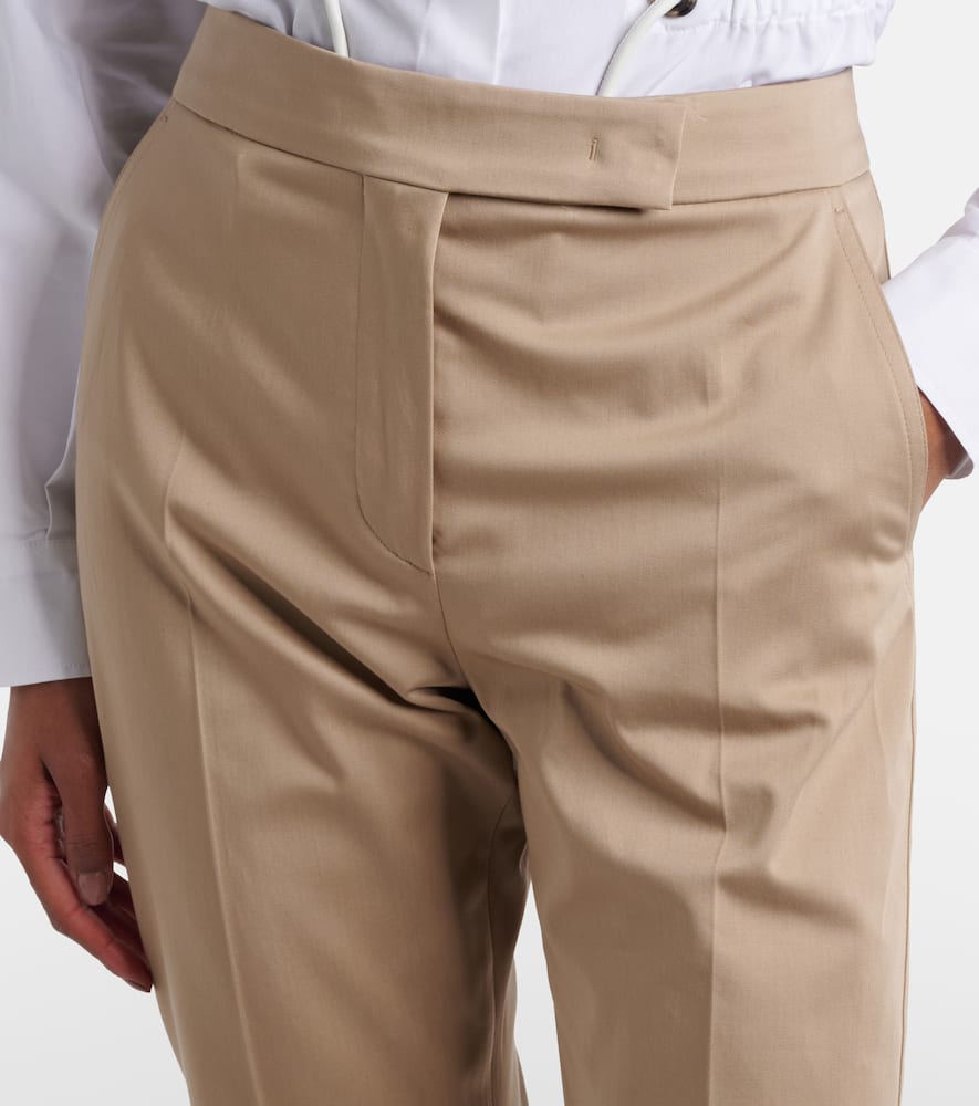 Cotton-blend cropped slim pants