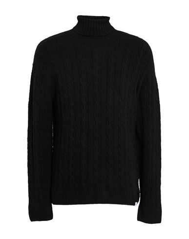 Man Turtleneck Black Size L Acrylic, Polyester, Polyamide, Wool, Viscose