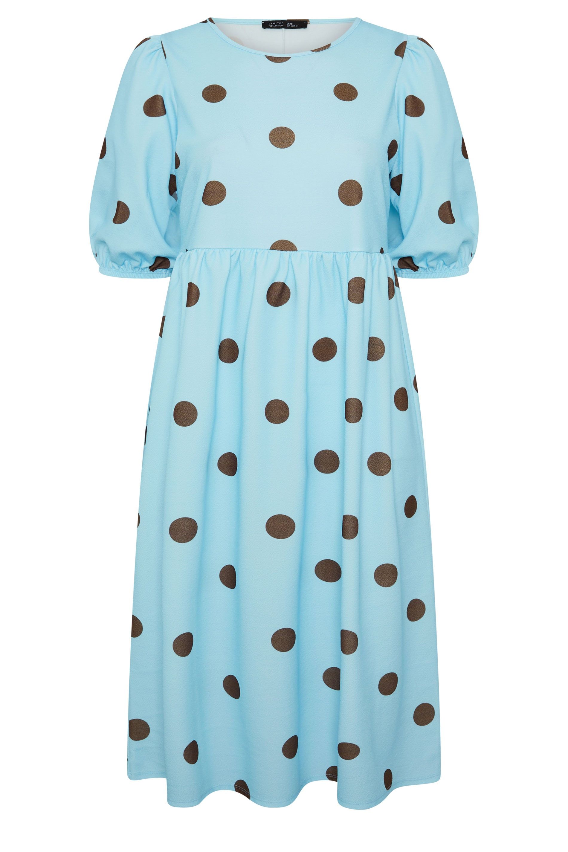Yours Polka Dot Maxi Dress In Baby Blue