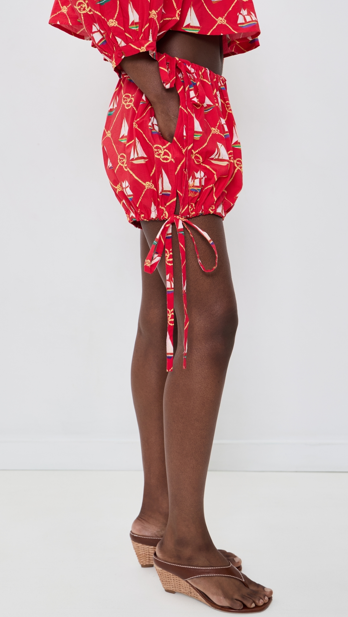 Bubble Shorts Sailing Knots Captain Red One Size